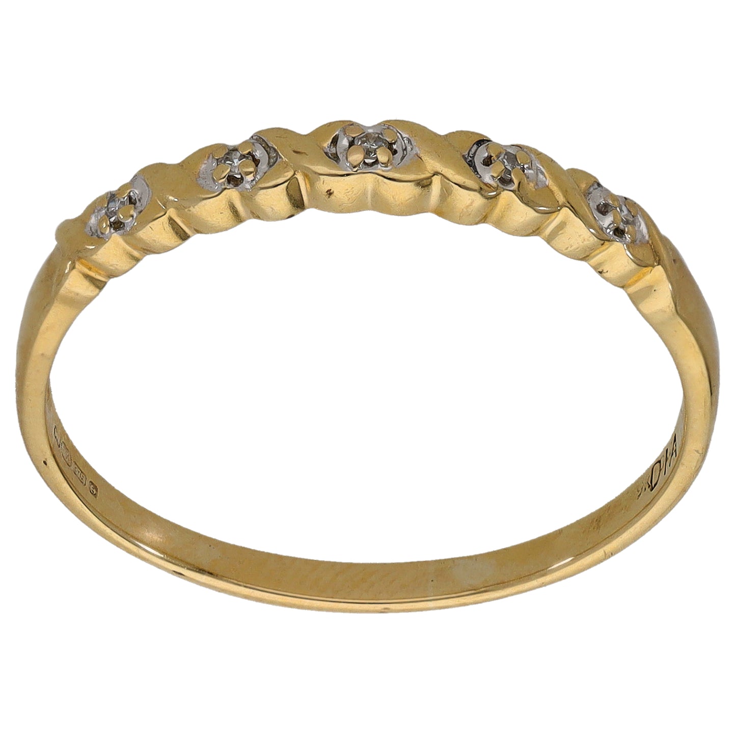9ct Gold 0.025ct Diamond Half Eternity Ring Size V