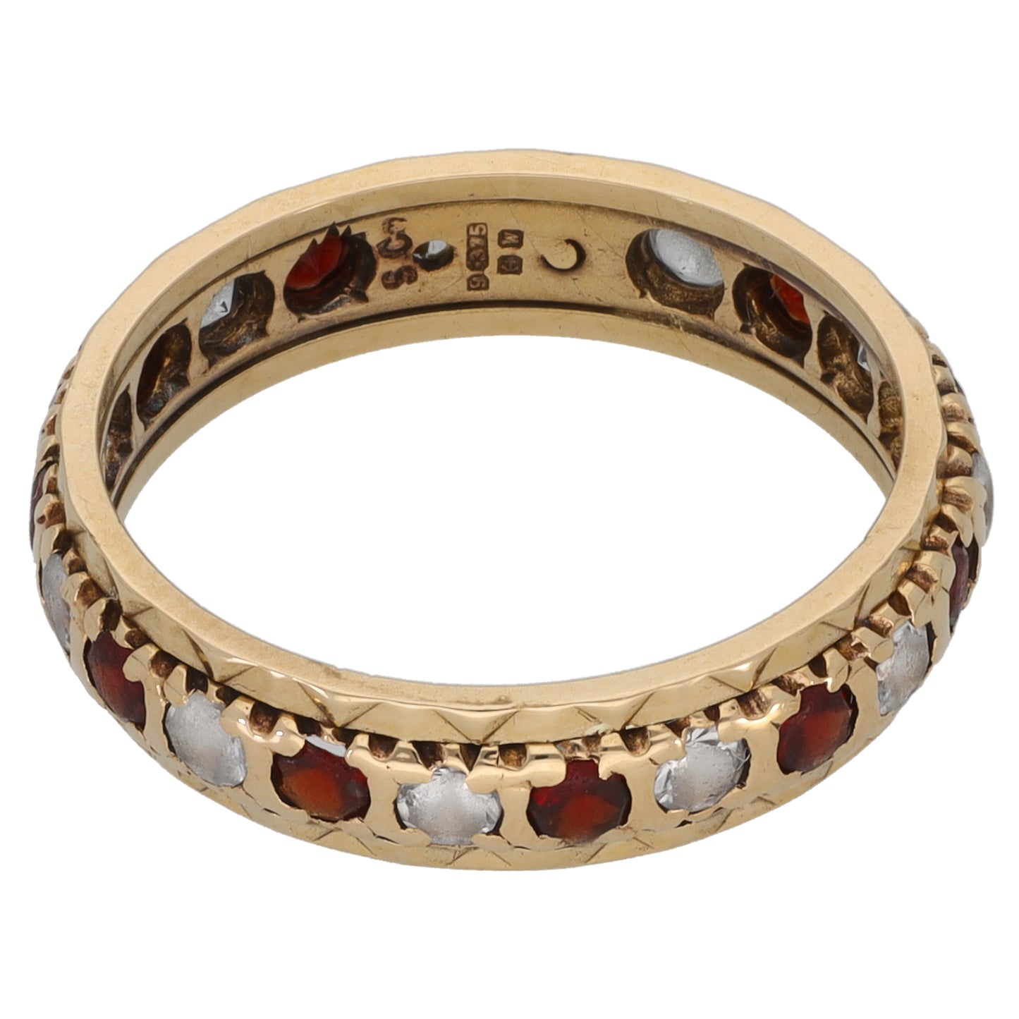 9ct Gold Imitation Gems Eternity Ring Size N