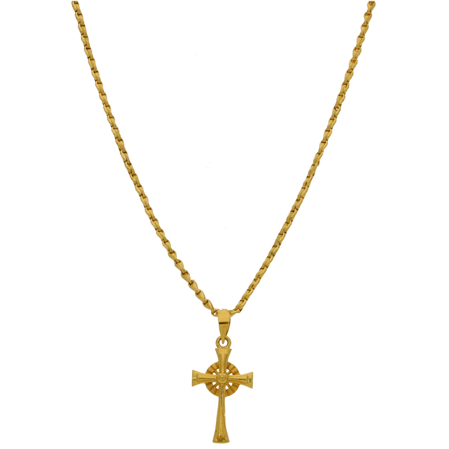 22ct Gold Cross Pendant With Chain