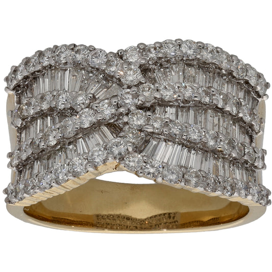 14ct Gold 2.04ct Diamond Dress/Cocktail Ring Size N
