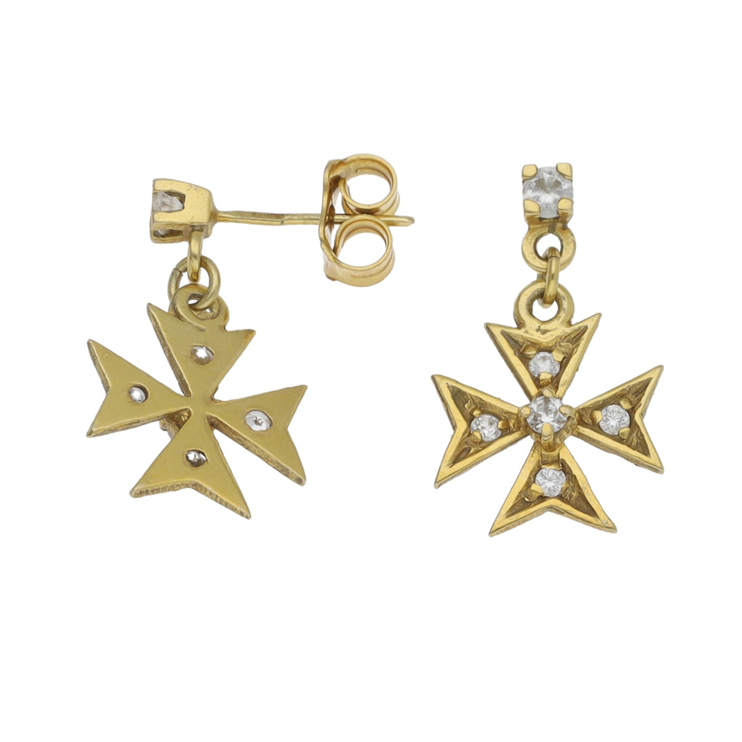 9ct Gold Cubic Zirconia Drop Earrings