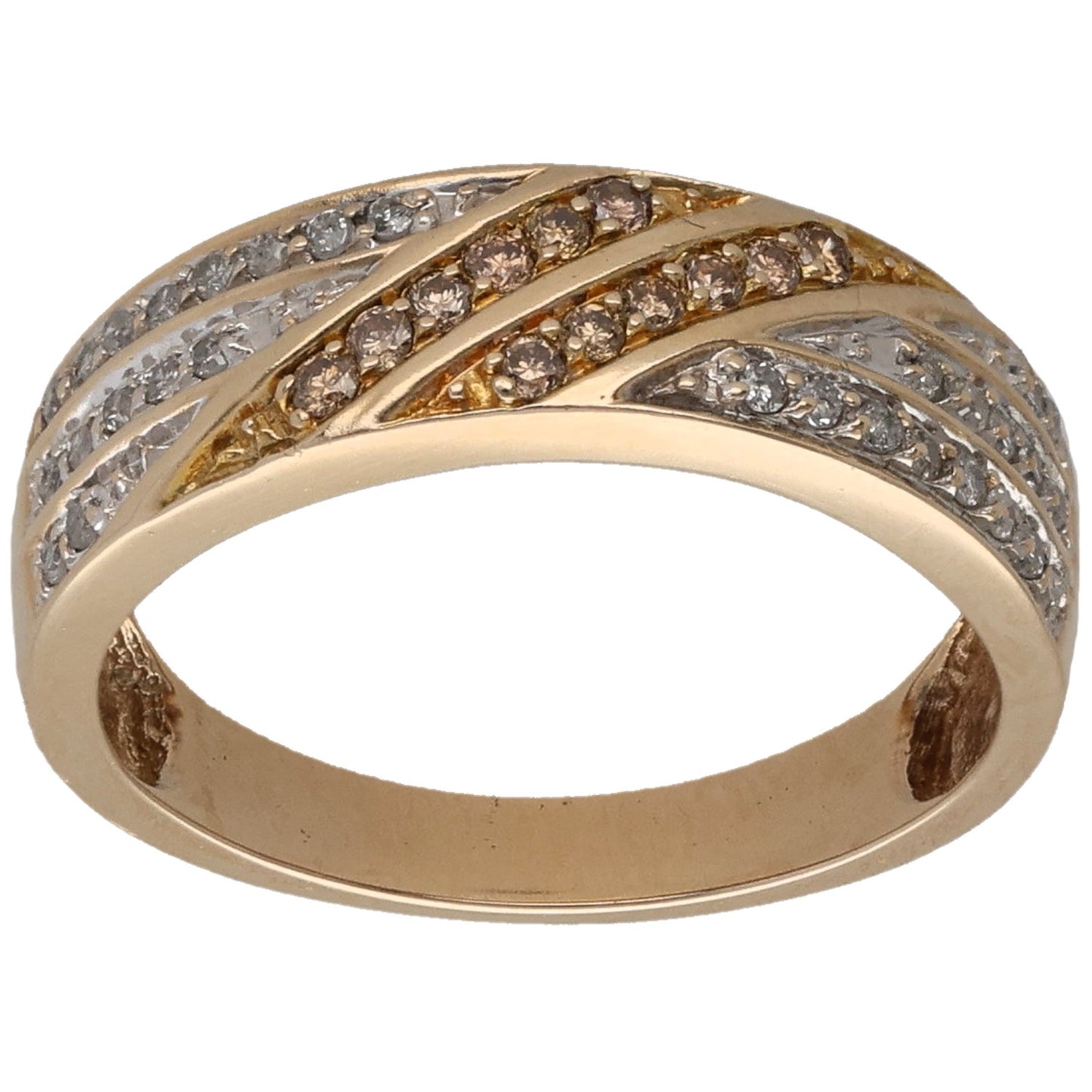 9ct Gold 0.42ct Diamond Half Eternity Ring Size P