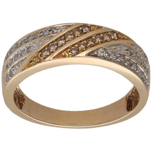 9ct Gold 0.42ct Diamond Half Eternity Ring Size P