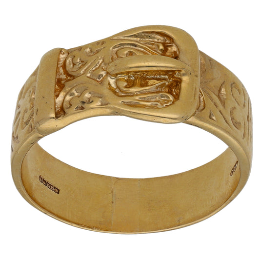 9ct Gold Buckle Ring Size U