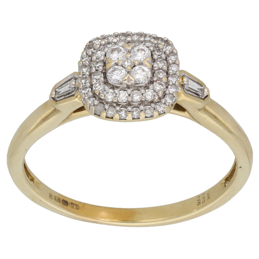 9ct Bicolour Gold 0.275ct Diamond Dress/Cocktail Ring Size P