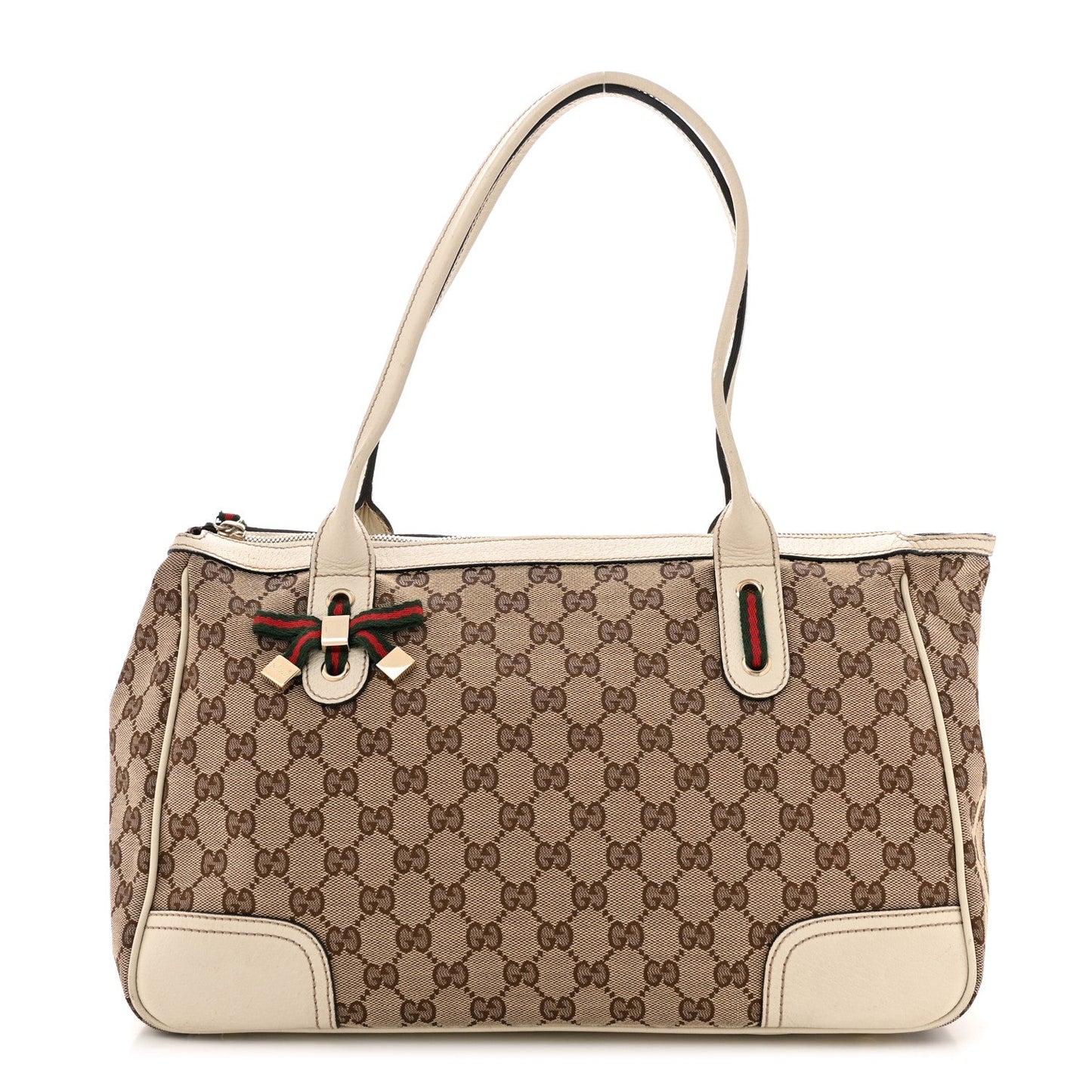 Gucci Princy Tote GG Canvas Bag - Beige & Brown