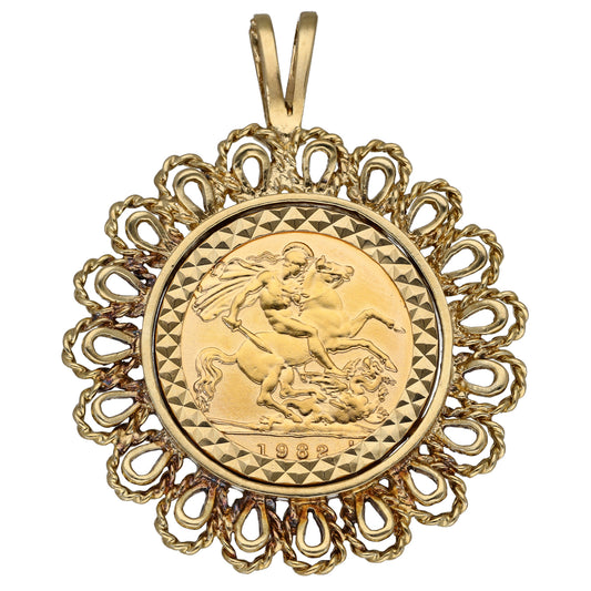 9ct Gold Half Sovereign Coin Pendant