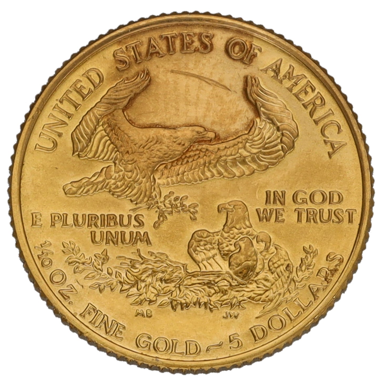 22ct Gold USA Eagle 1/10 OZ Coin 1991