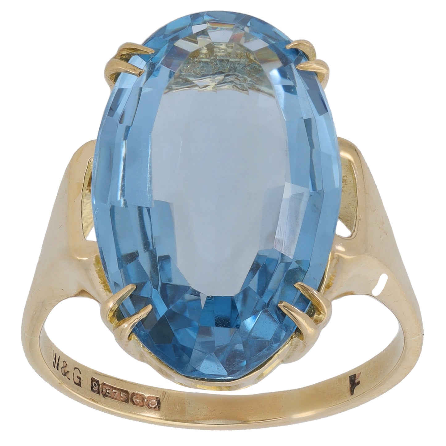 9ct Gold Imitation Single Stone Ring Size T