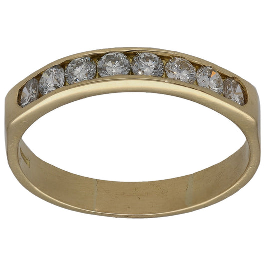 18ct Gold 0.40ct Diamond Half Eternity Ring Size P