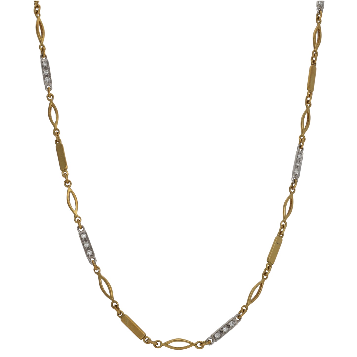 18ct Gold 0.90ct Diamond Fancy Necklace 36"