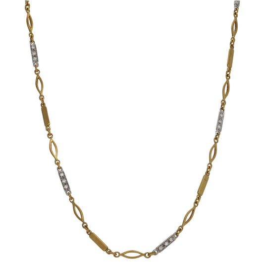 18ct Gold 0.90ct Diamond Fancy Necklace 36"