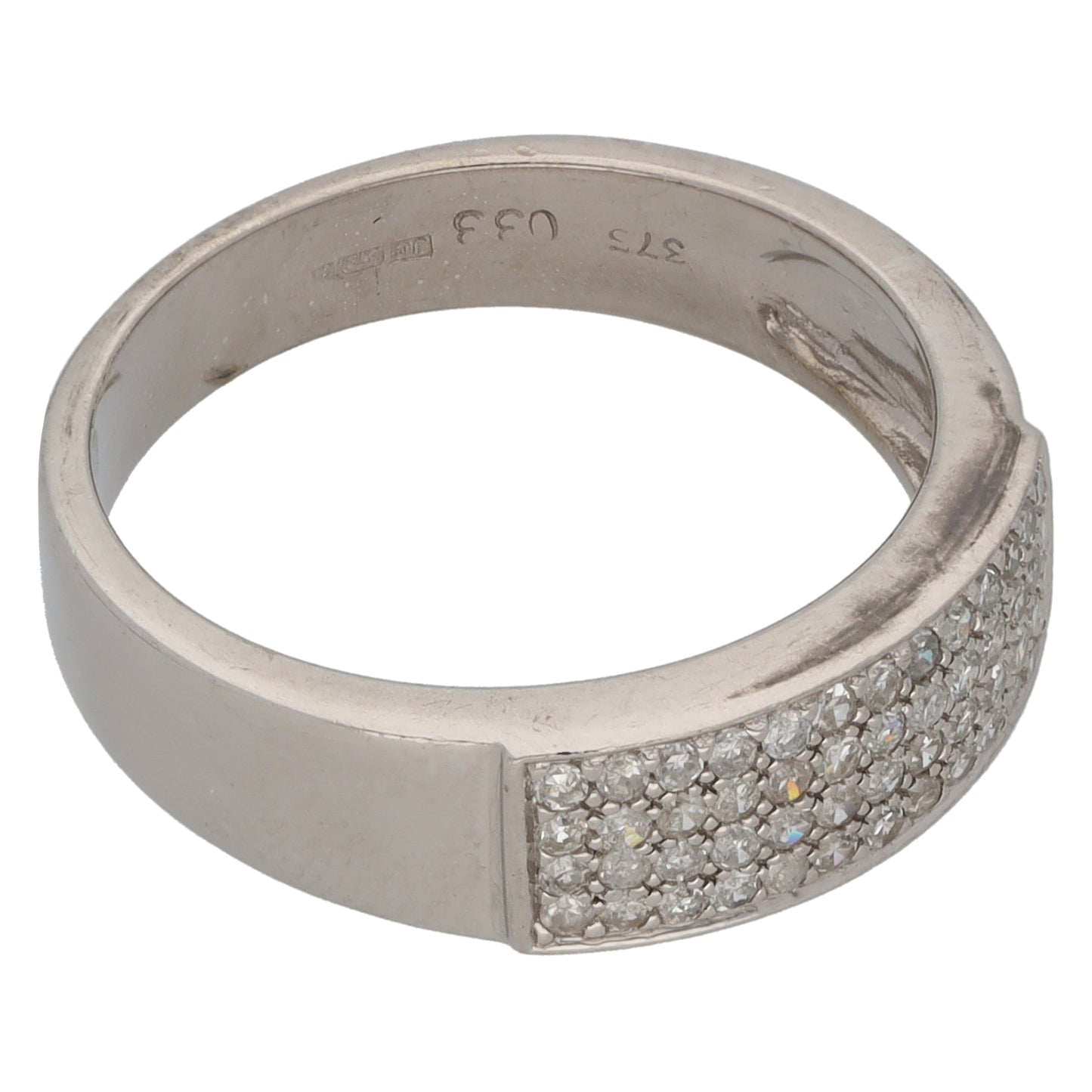 9ct White Gold 0.33ct Diamond Dress/Cocktail Ring Size N