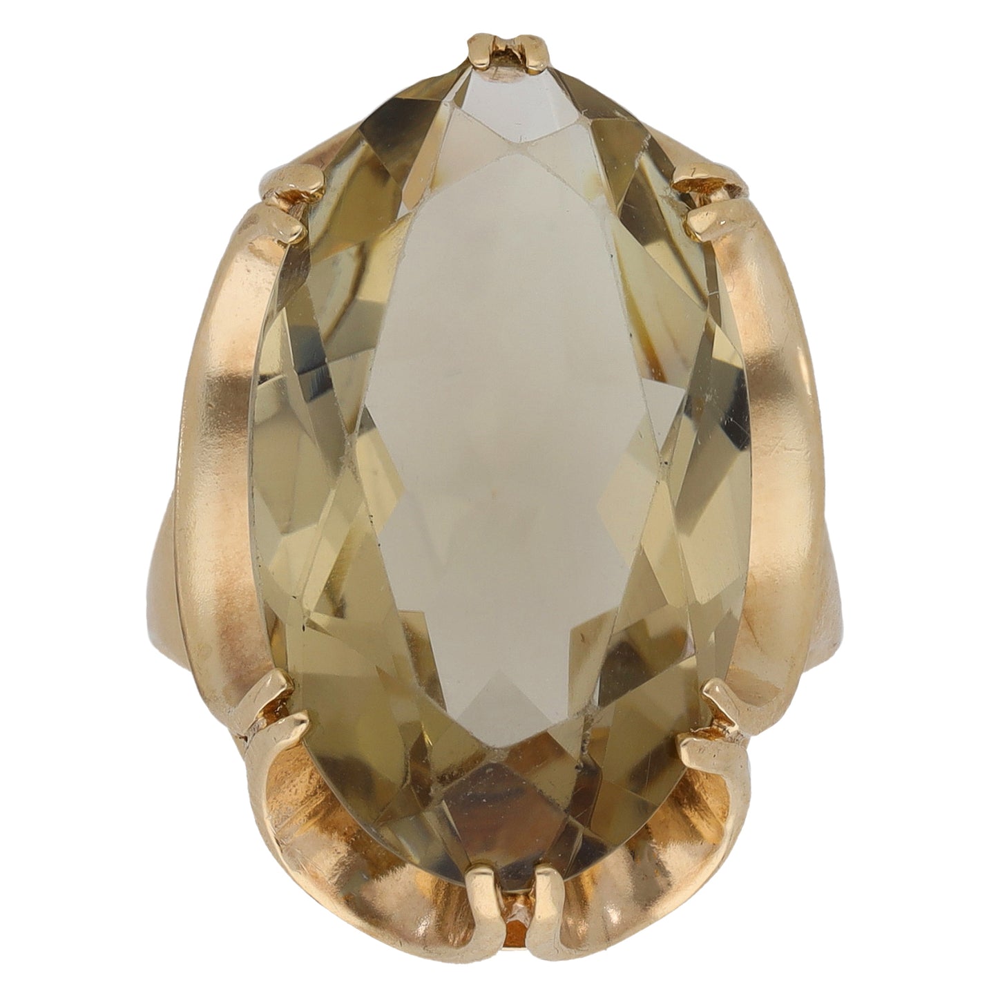 9ct Gold Smoky Quartz Single Stone Ring Size K