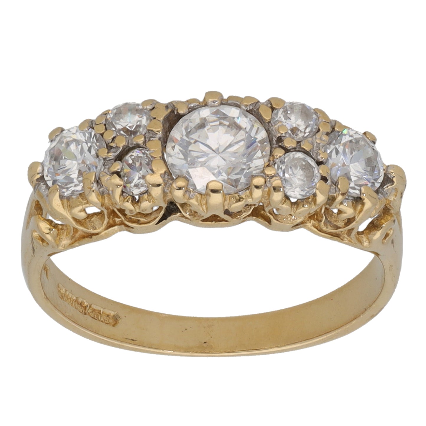 14ct Gold Cubic Zirconia Half Eternity Ring Size K