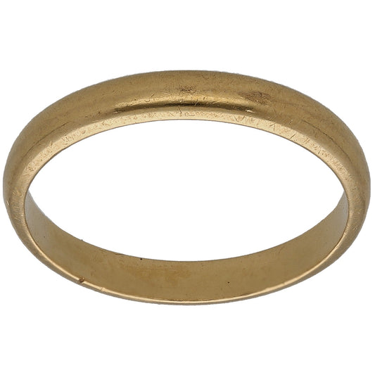 22ct Gold Plain Wedding Ring Size L