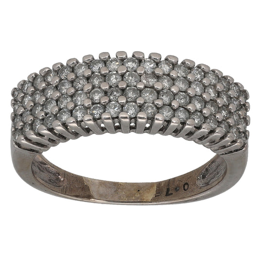 9ct White Gold 0.75ct Diamond Dress/Cocktail Ring Size N