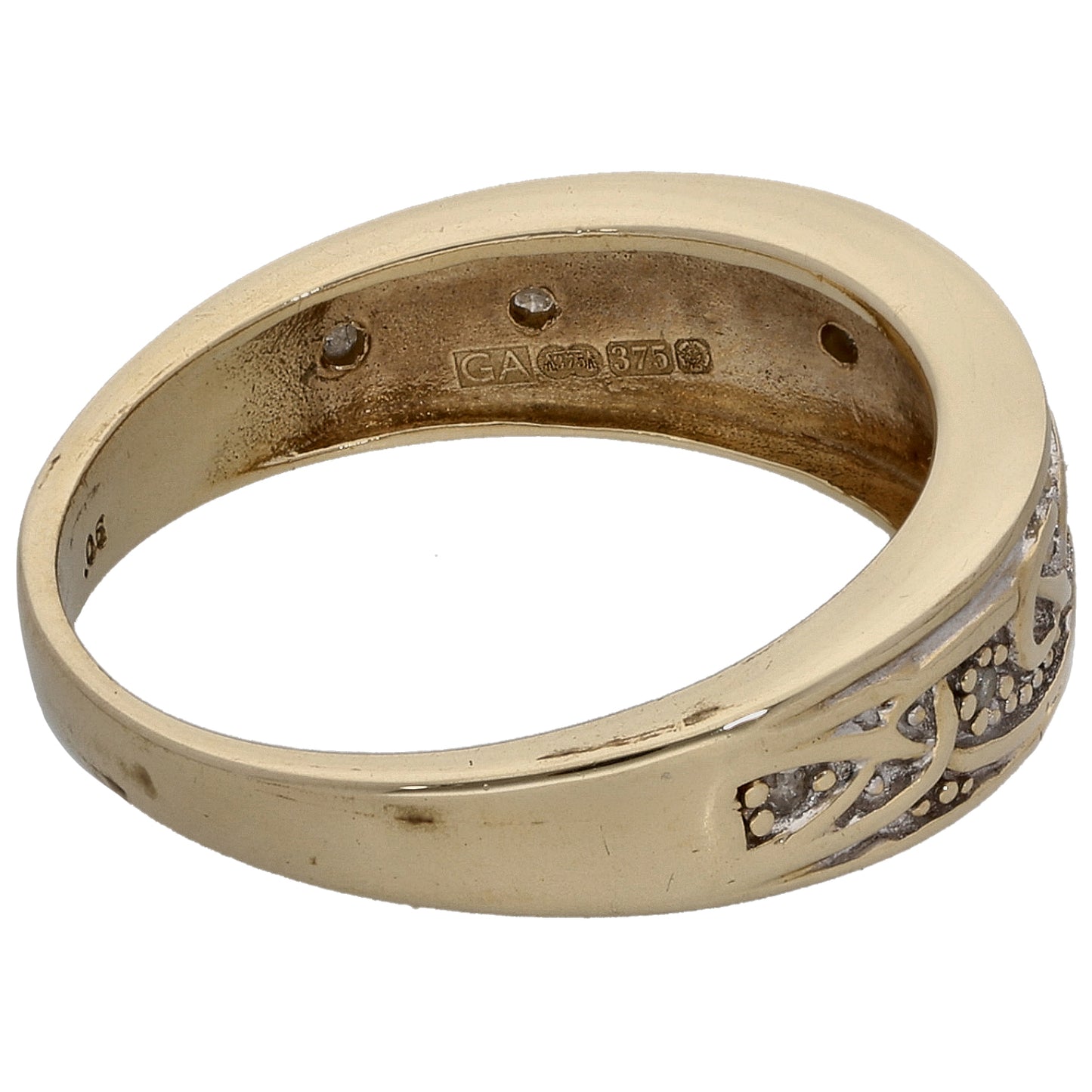 9ct Gold 0.05ct Diamond Alternative Ring Size N