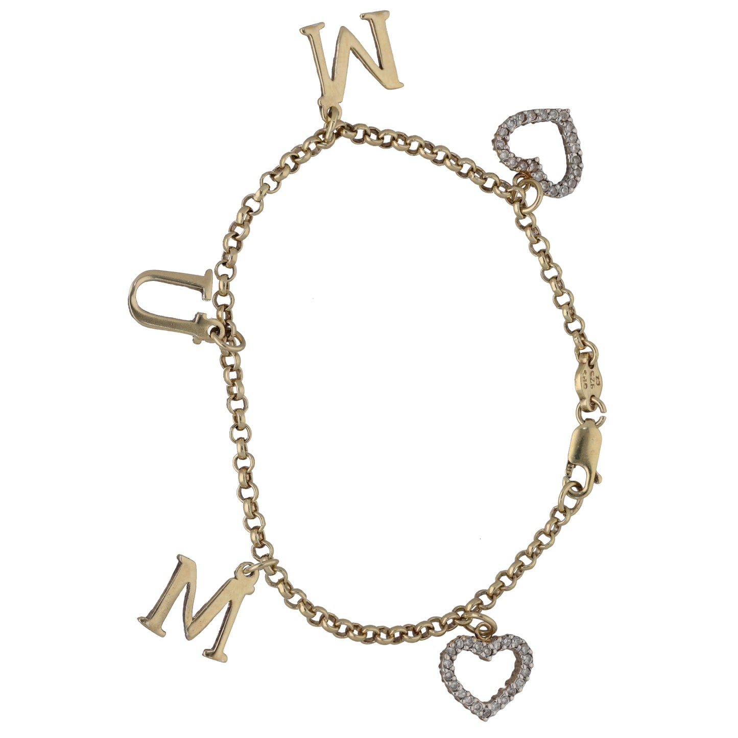 9ct Gold Cubic Zirconia Mum Bracelet