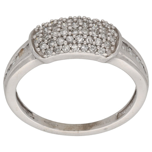 9ct Gold 0.09ct Diamond Cluster Ring Size O