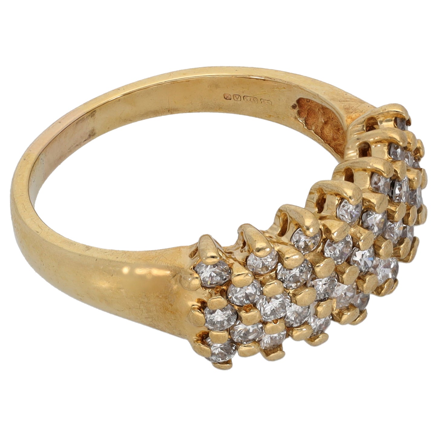 9ct Gold 0.66ct Diamond Dress/Cocktail Ring Size O