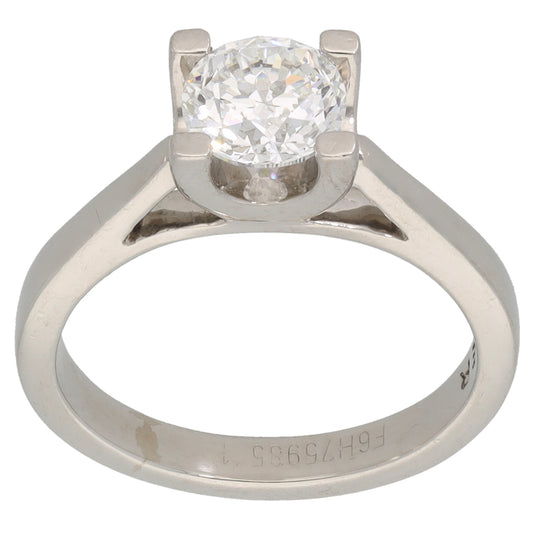Platinum 1.00ct Diamond Solitaire Ring Size K