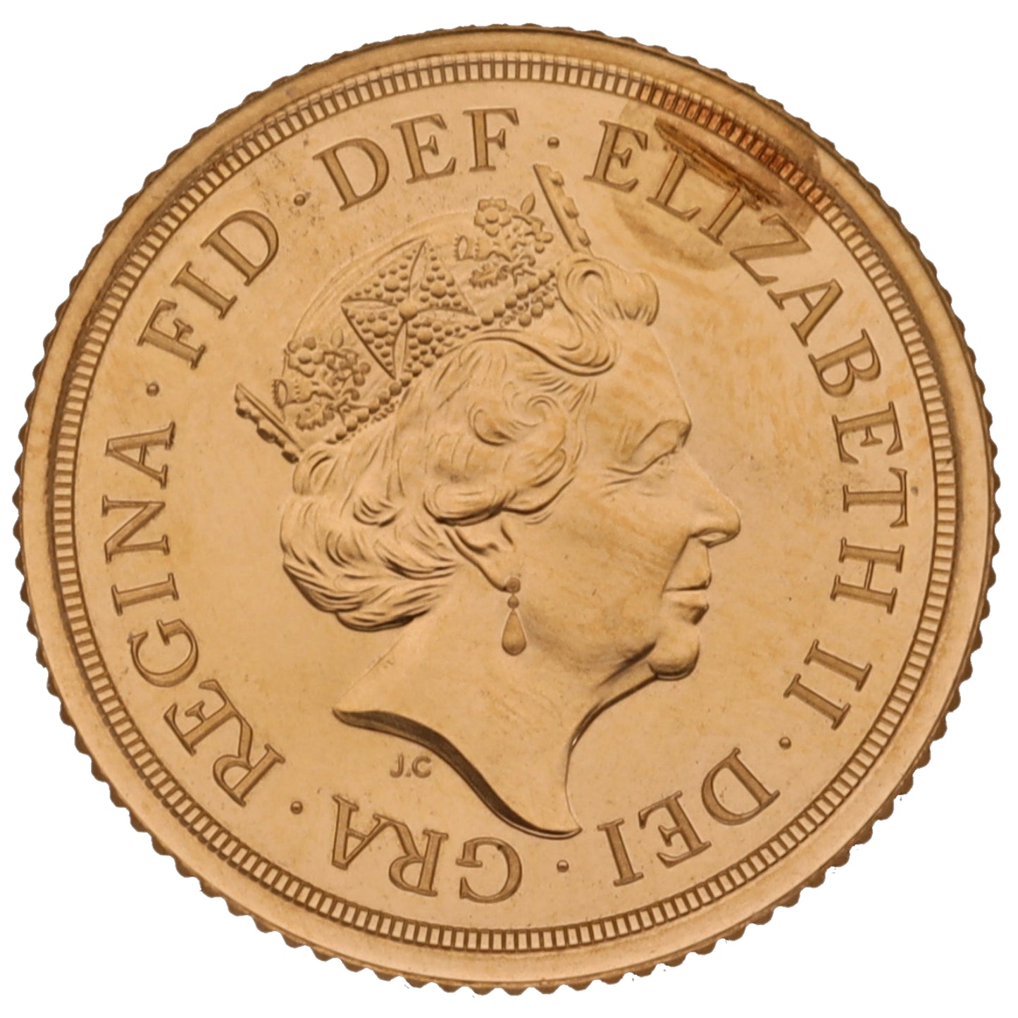 22ct Gold Queen Elizabeth II Half Sovereign Coin 2018