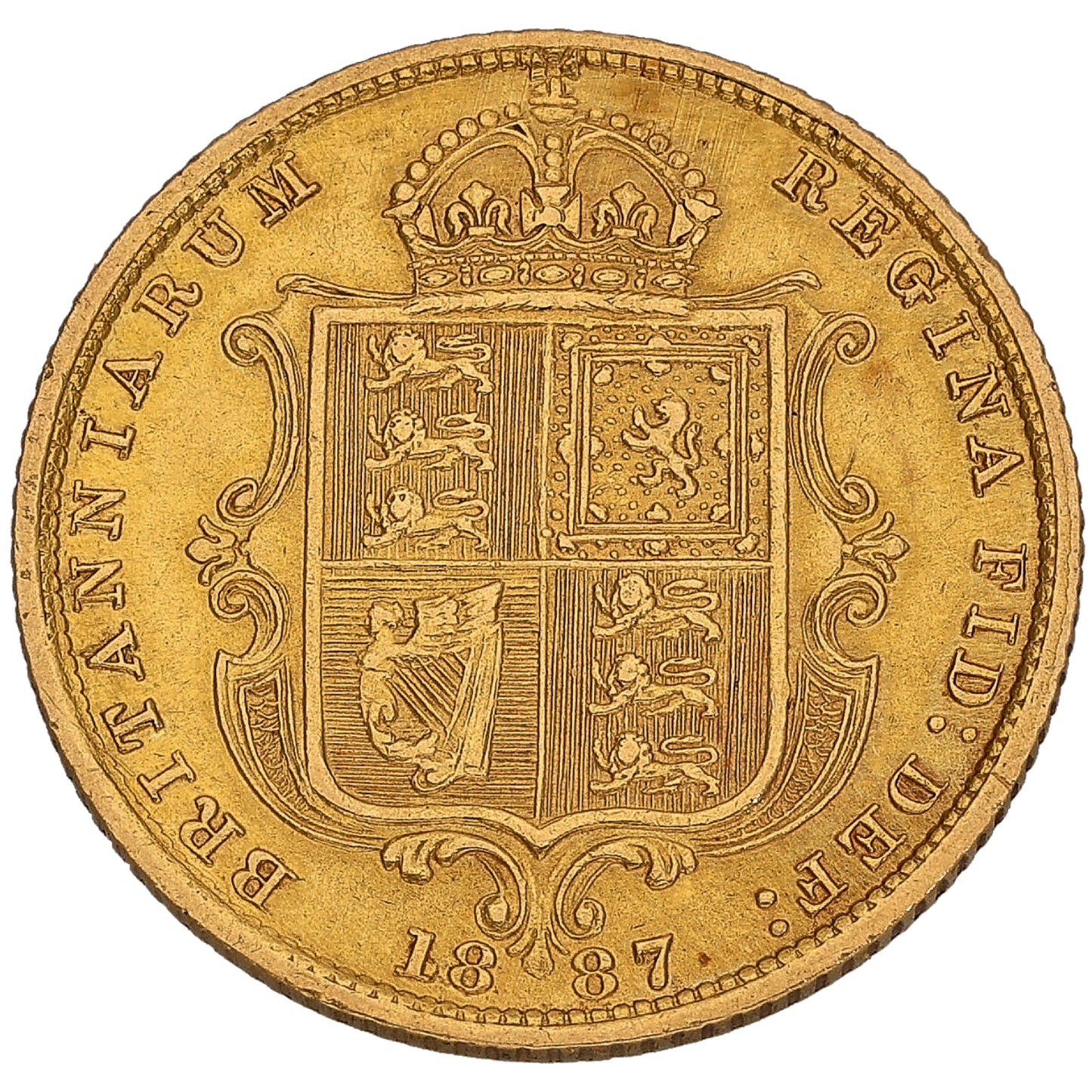 22ct Gold Queen Victoria Half Sovereign Coin 1887