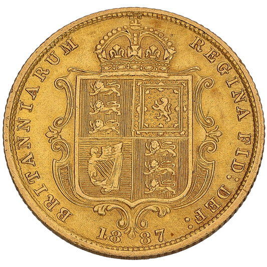 22ct Gold Queen Victoria Half Sovereign Coin 1887