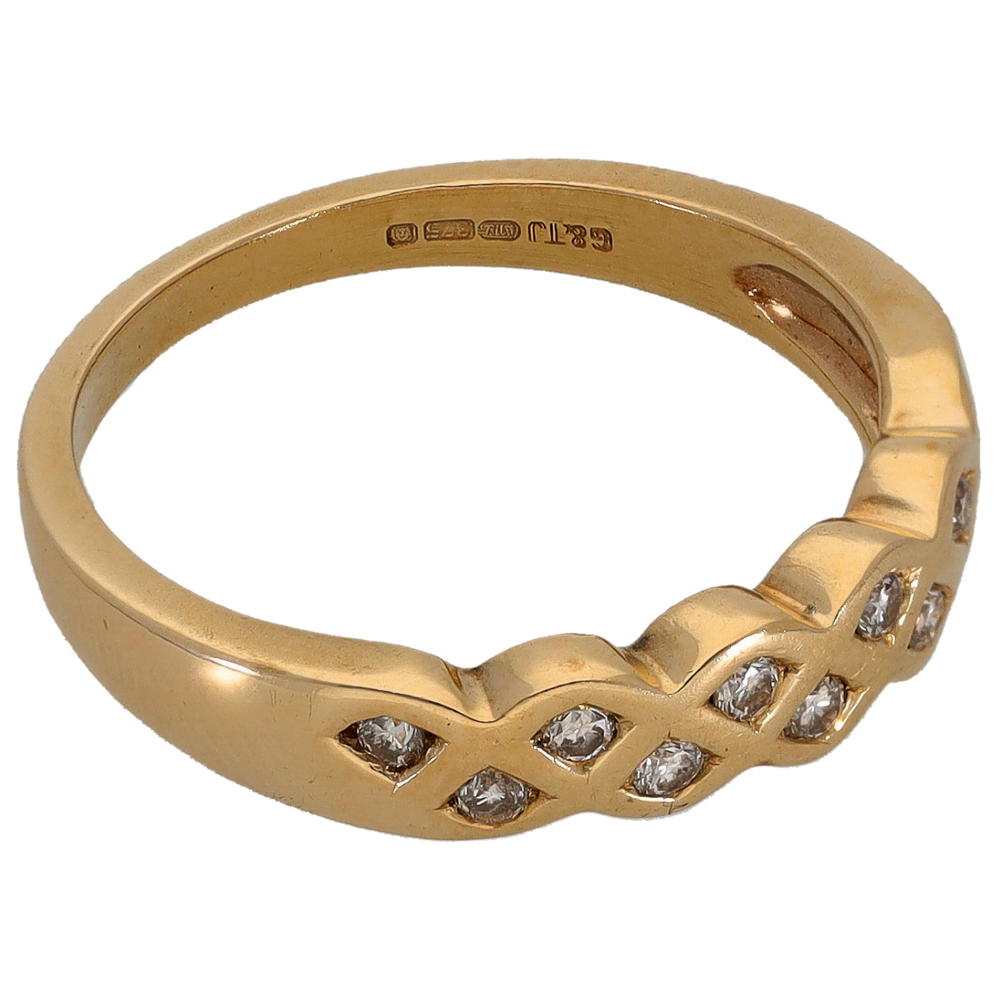 9ct Gold 0.20ct Diamond Dress/Cocktail Ring Size M