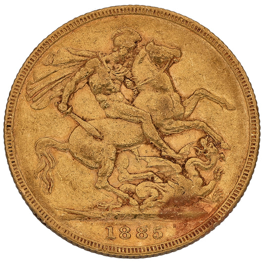22ct Gold Queen Victoria Full Sovereign Coin 1885