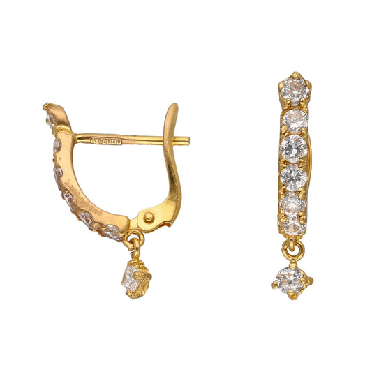 22ct Gold Cubic Zirconia Drop Earrings