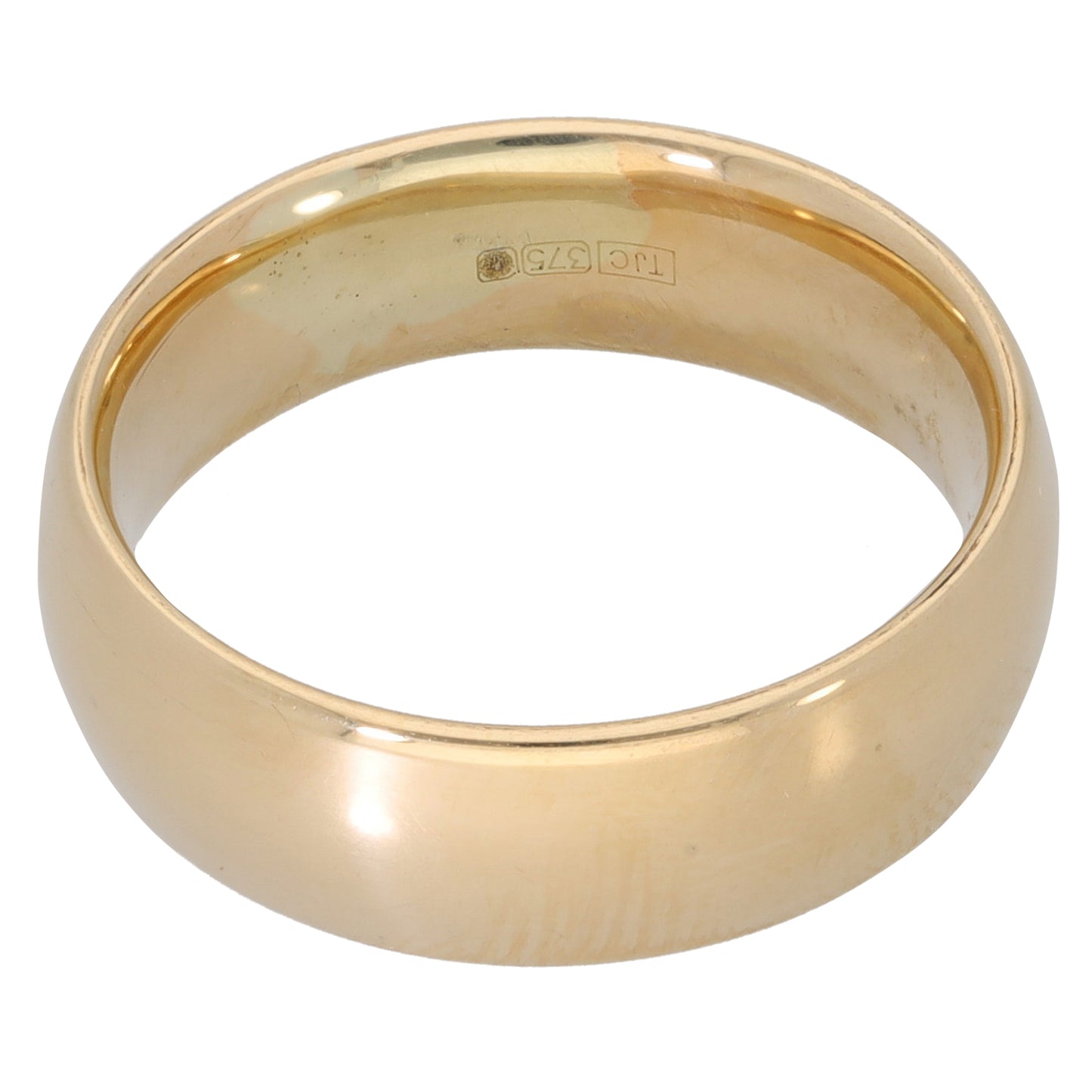 9ct Gold Plain Wedding Ring Size M