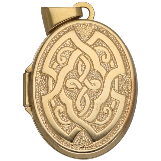 9ct Gold Patterned Locket Pendant