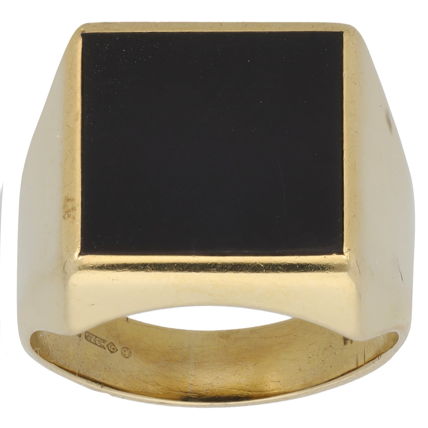 9ct Gold Onyx Signet Ring Size Q