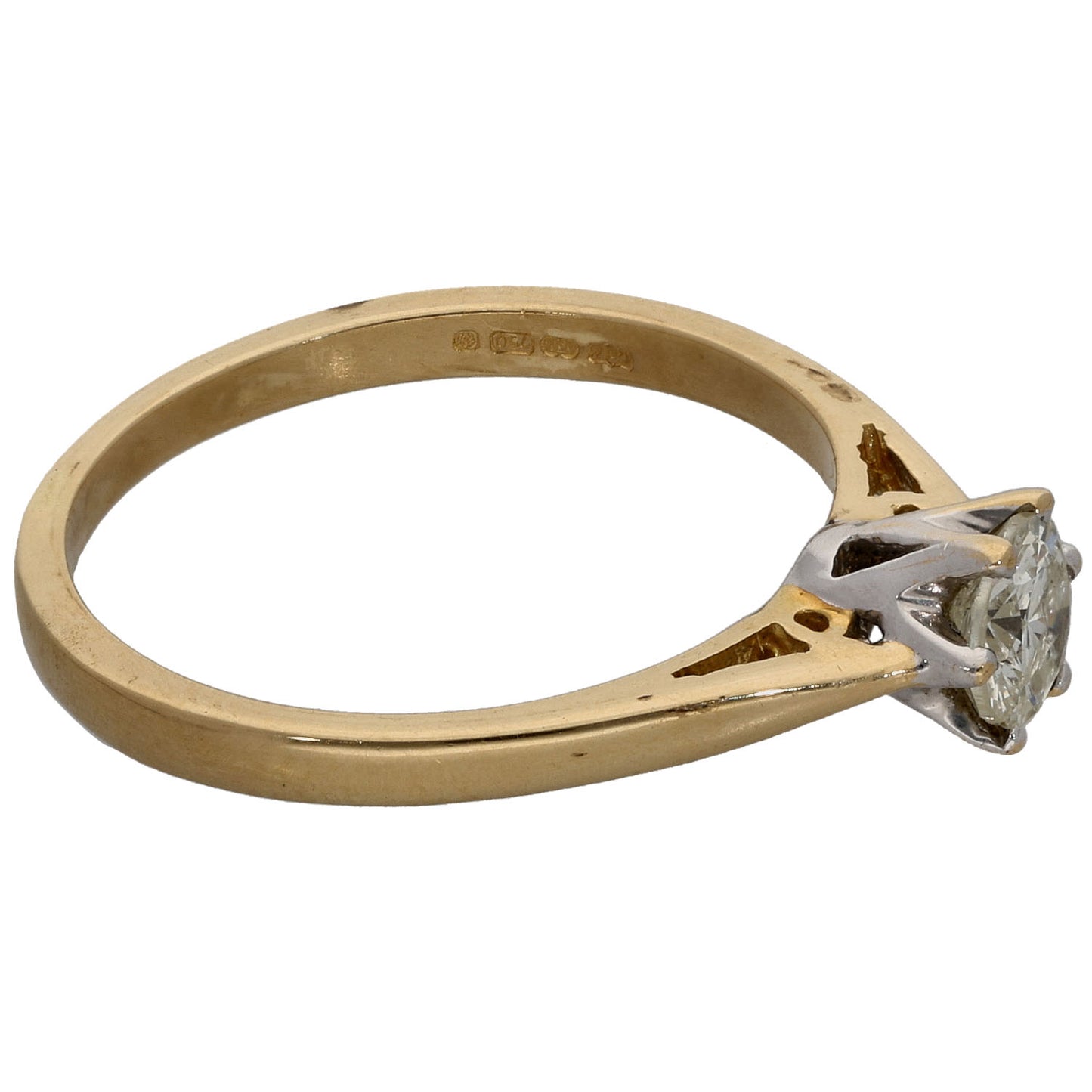 18ct Gold 0.33ct Diamond Solitaire Ring Size K