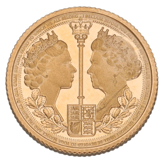 22ct Gold Queen Elizabeth II Quarter Sovereign Coin 2022
