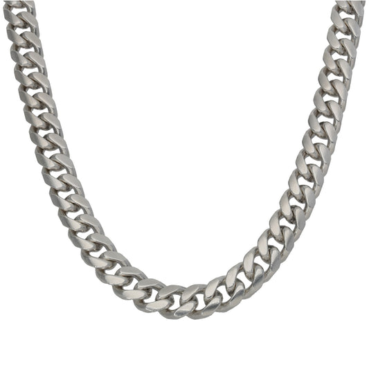 Sterling silver curb chain necklace, polished link chain