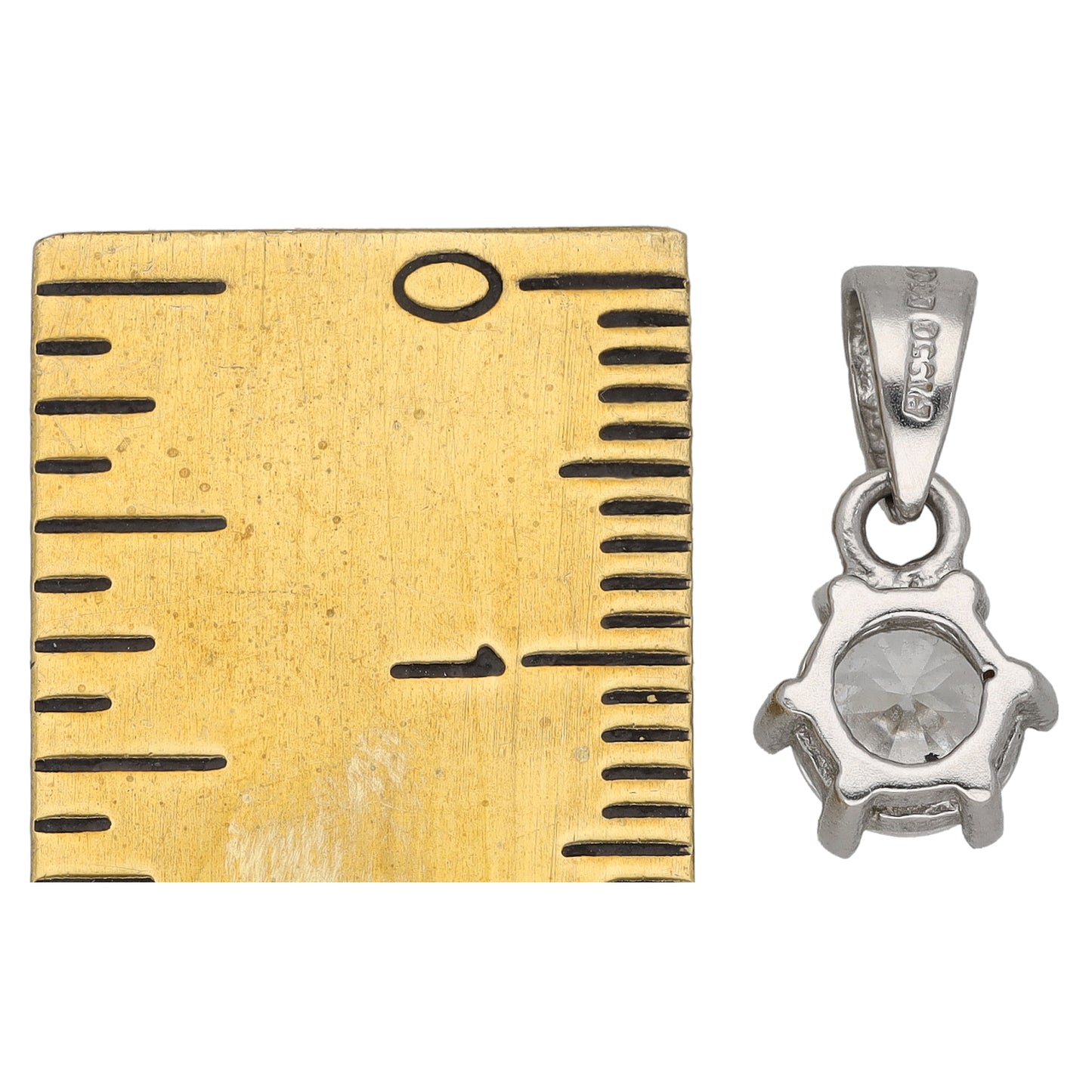 Platinum Cubic Zirconia Single Stone Pendant