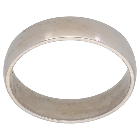 18ct White Gold Plain Wedding Ring Size S