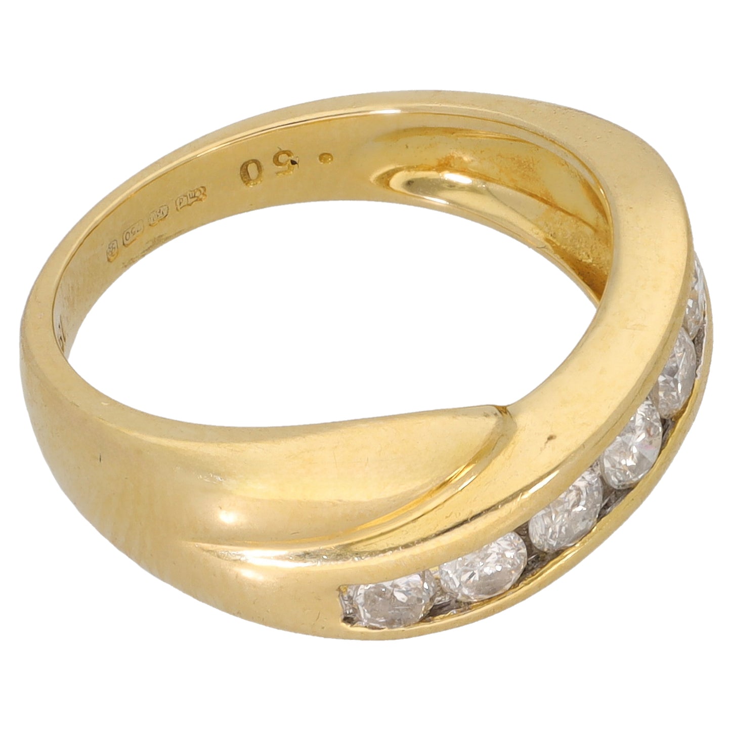 18ct Gold 0.35ct Diamond Half Eternity Ring Size K