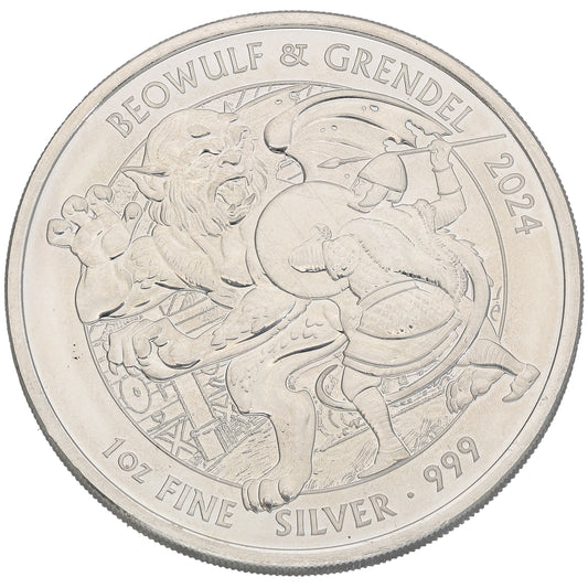 Fine Silver Beowulf & Grendel 1 OZ Coin 2024