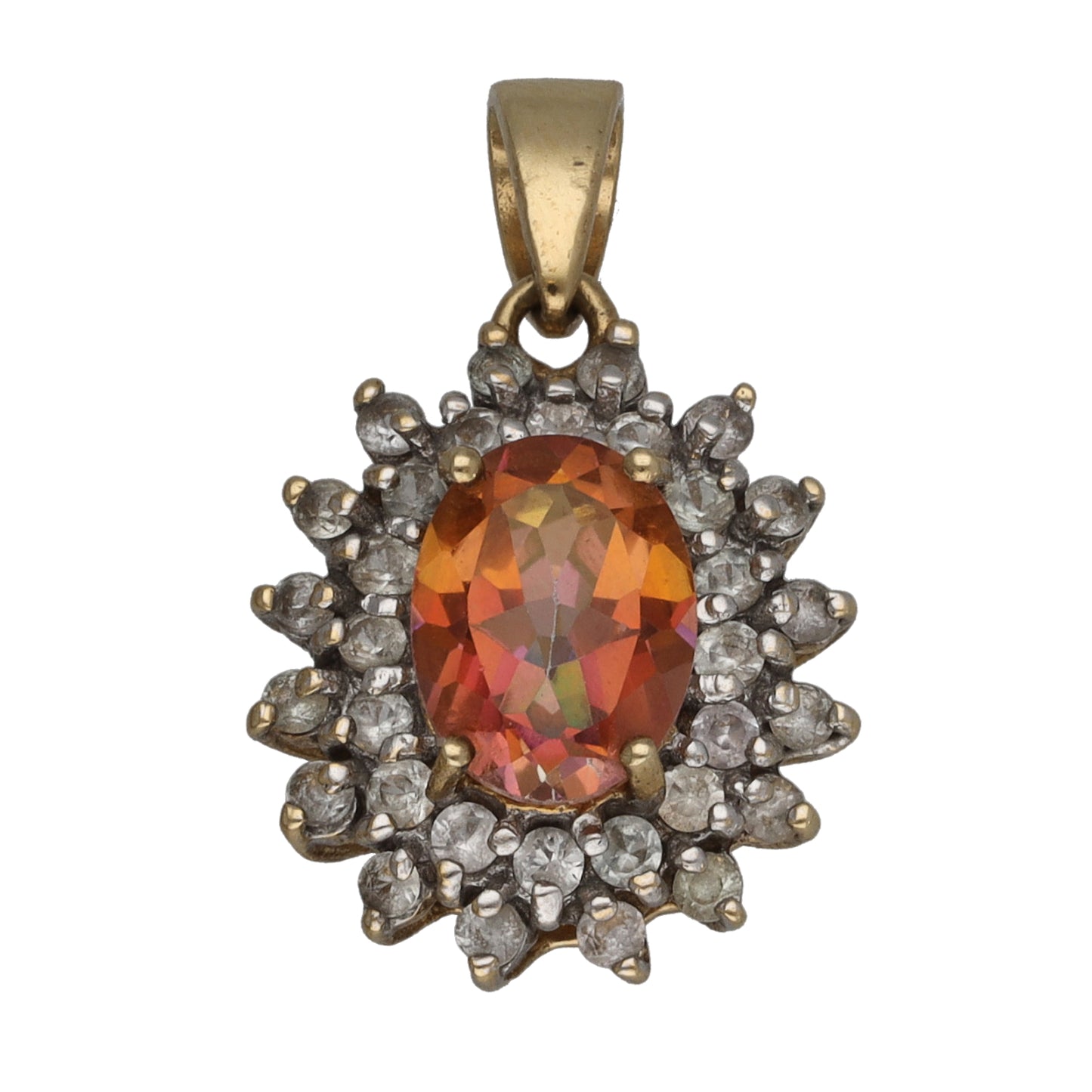 9ct Gold Coated Topaz & Cubic Zirconia Dress/Cocktail Pendant