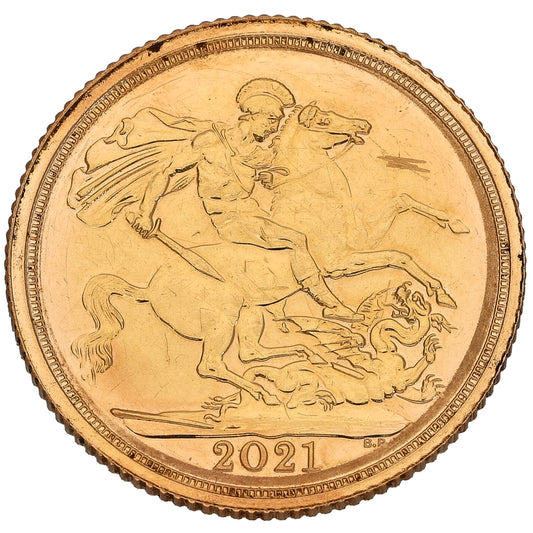 22ct Gold Queen Elizabeth II Full Sovereign Coin 2021