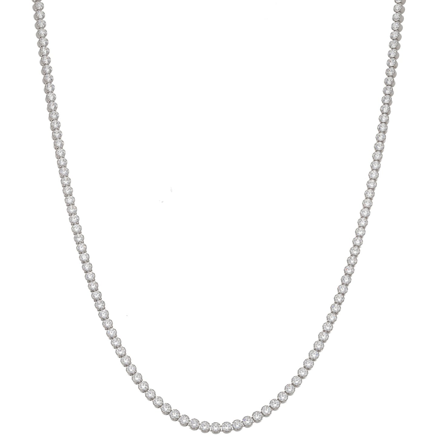New Sterling Silver Cubic Zirconia Tennis Necklace 18"