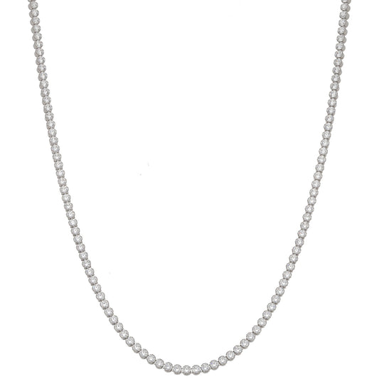 New Sterling Silver Cubic Zirconia Tennis Necklace 18"