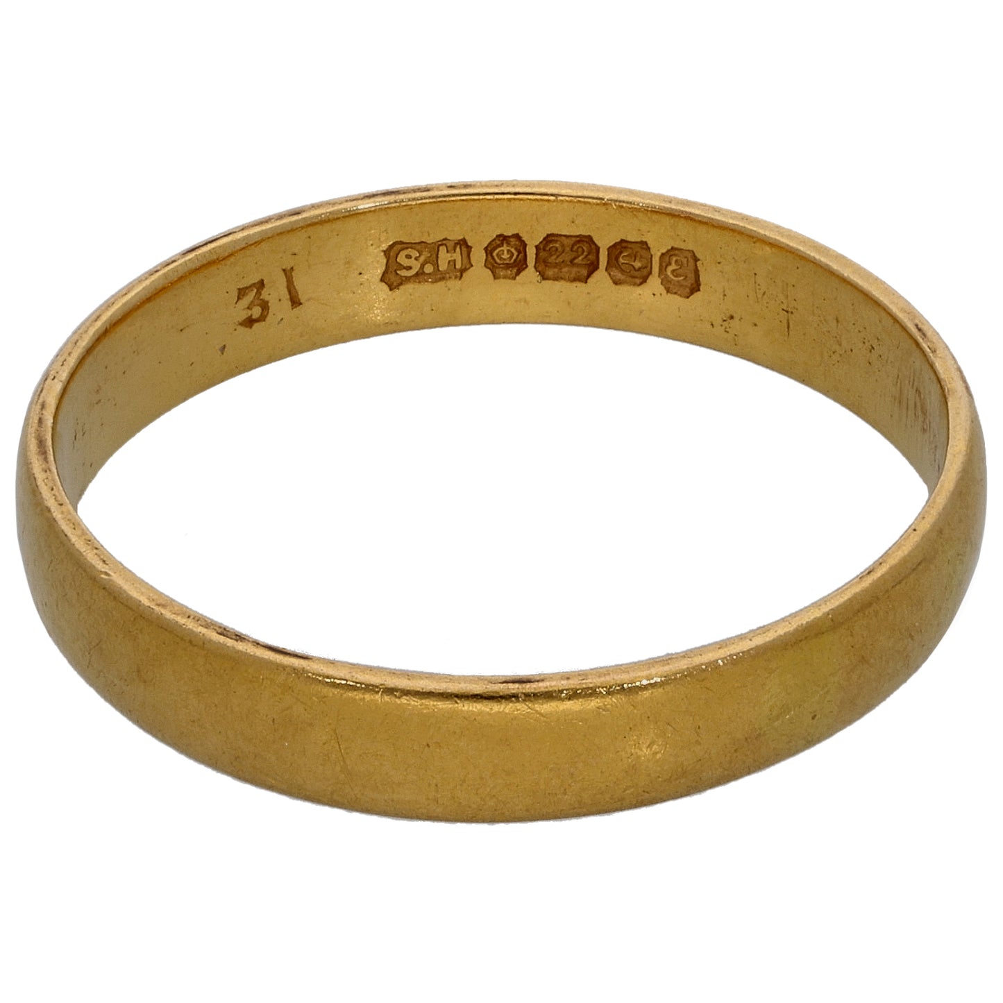 22ct Gold Plain Wedding Ring Size U