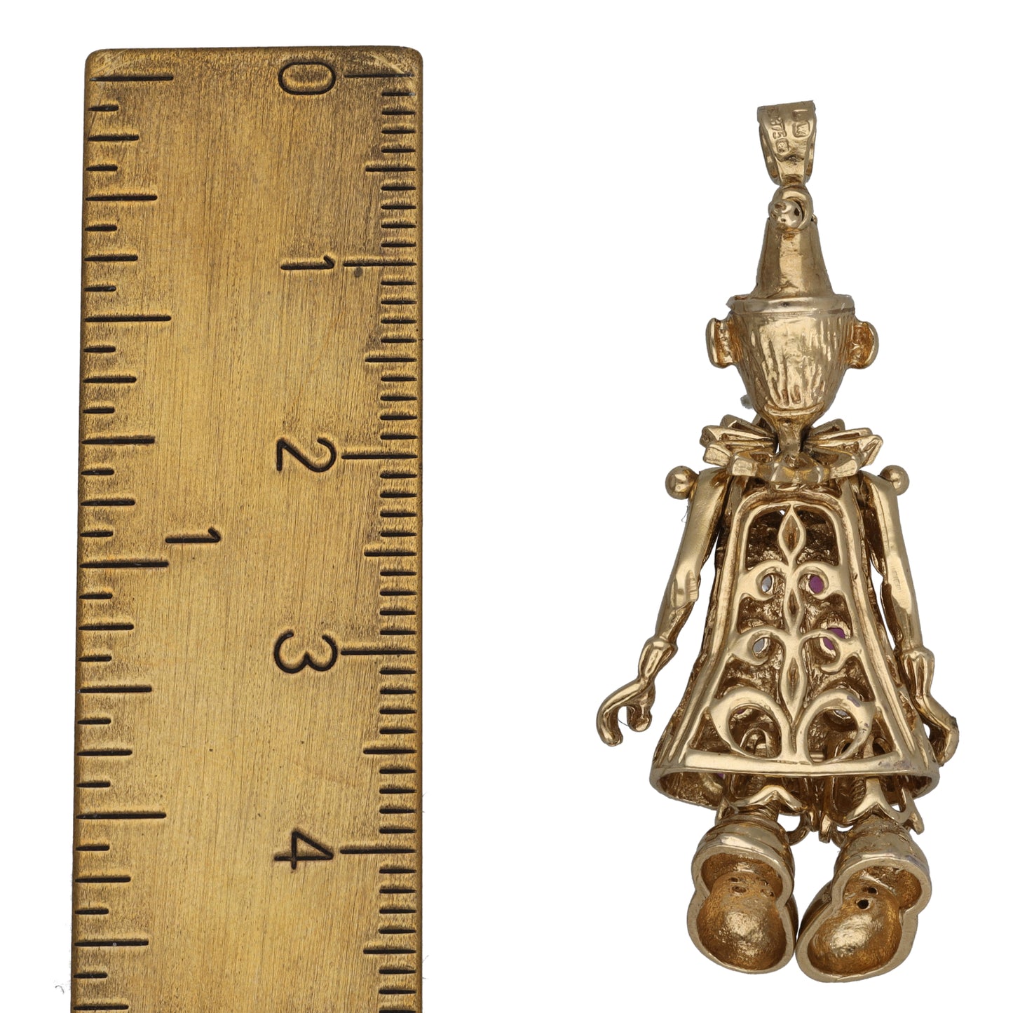 9ct Gold Imitation Gems Clown Pendant