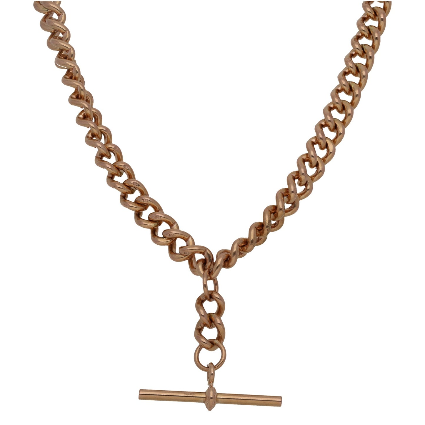 9ct Rose Gold Fob/Watch Chain 20"