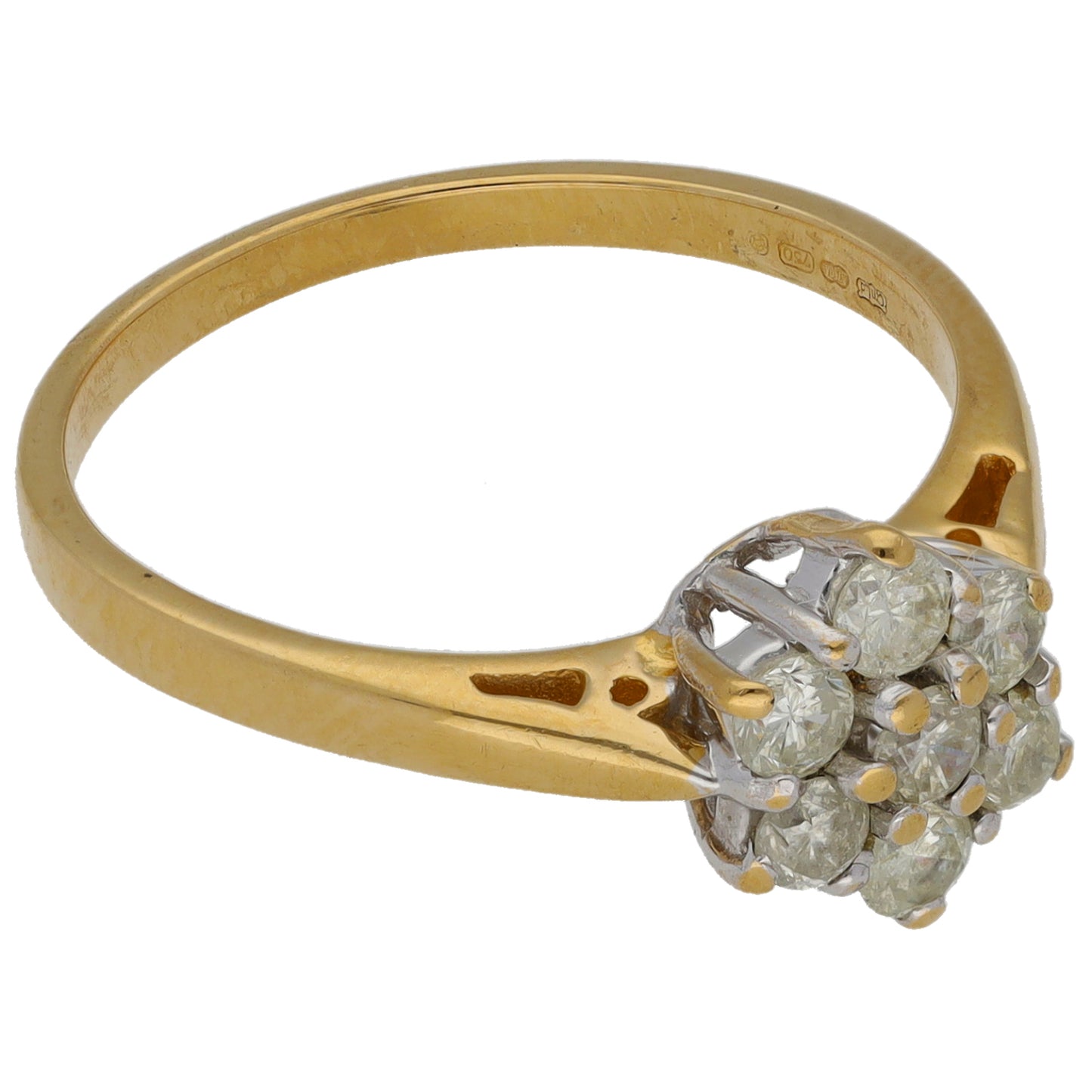 18ct Gold 0.50ct Diamond Cluster Ring Size P